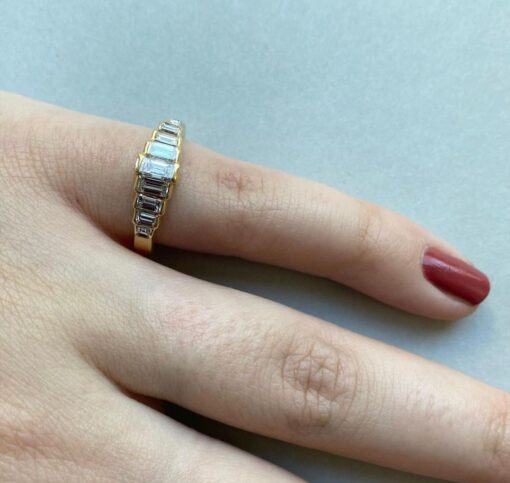 gold and tapered baguette diamond ring
