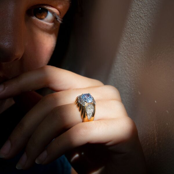 diamond and sapphire cartier ring