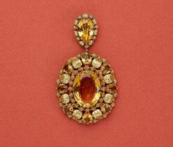 Georgian gold and citrine pendant