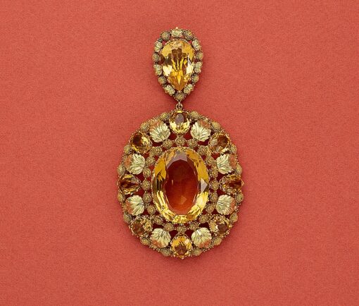 Georgian gold and citrine pendant