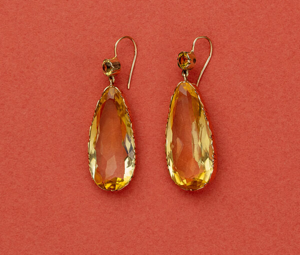 gold and citrine earrings