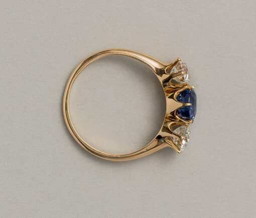 gold diamond and sapphire ring