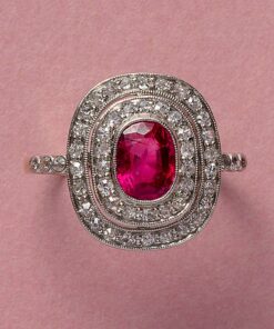 diamond and ruby cluster ring