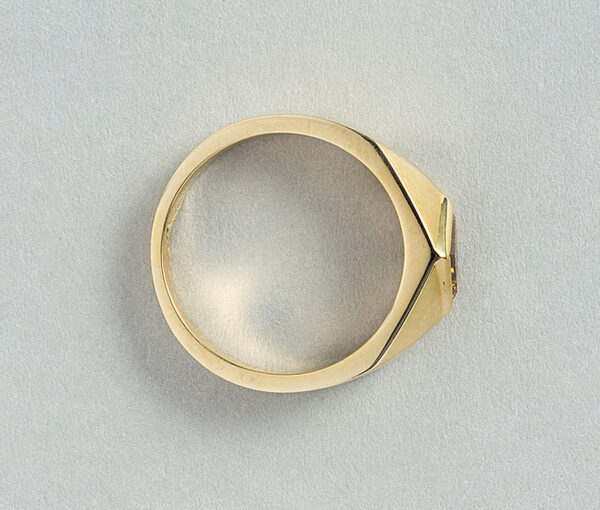 gold and brown diamond ring
