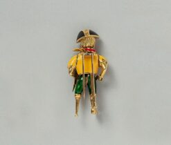 gold and enamel pirate brooch