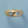 gold and aquamarine ring