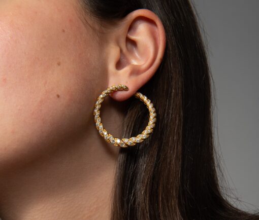 French gold and diamond hoops