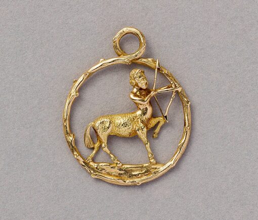 gold cartier sagittarius pendant