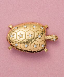 gold and diamond turtle brooch