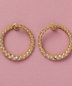 French gold and diamond hoops