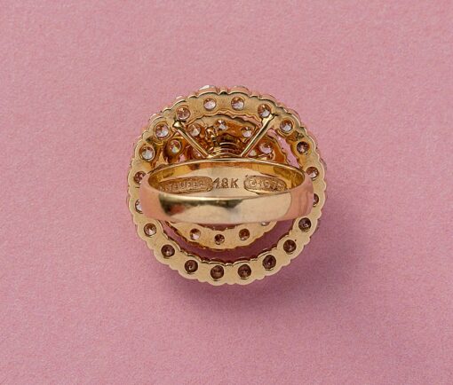 N. Teufel Diamond and Gold Spinner ring