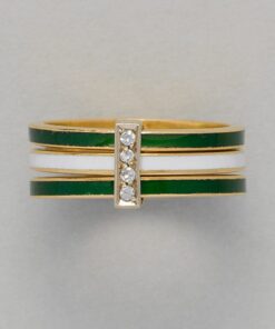 gold and enamel and diamond ring