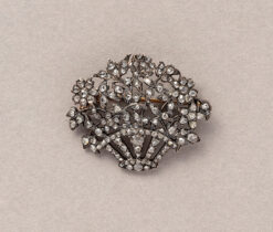 diamond flower basket brooch