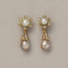 gold pearl and diamond earrings