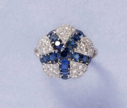 cartier platinum diamond and sapphire ring