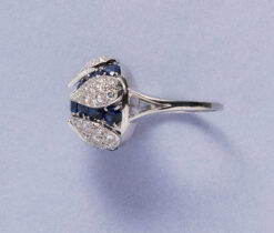 cartier platinum diamond and sapphire ring