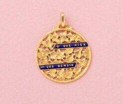 gold and enamel love charm
