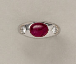 white gold ruby and diamond Cartier ring