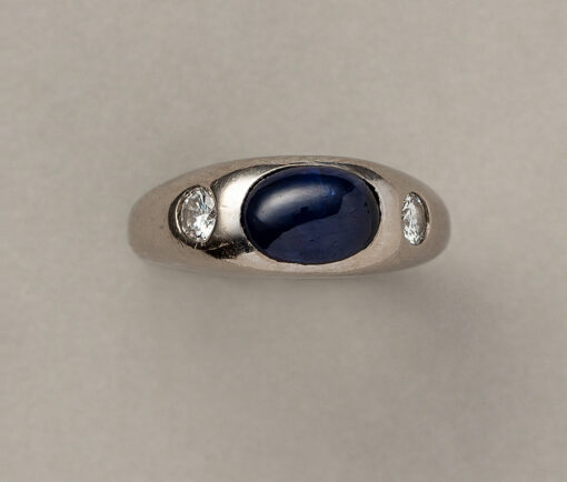 white gold sapphire and diamond Cartier ring