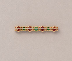 gold brooch with ruby diamond and emerald by rudolf trudel
