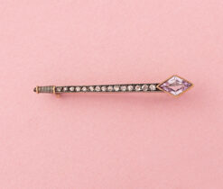 sapphire diamond and gold nail pin