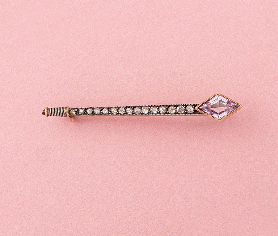 sapphire diamond and gold nail pin