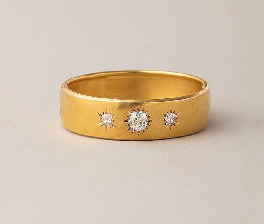 diamond and gold bangle