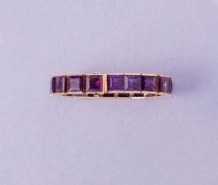 amethyst gold and diamond line bracelet