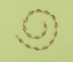 gold and green tourmaline necklace