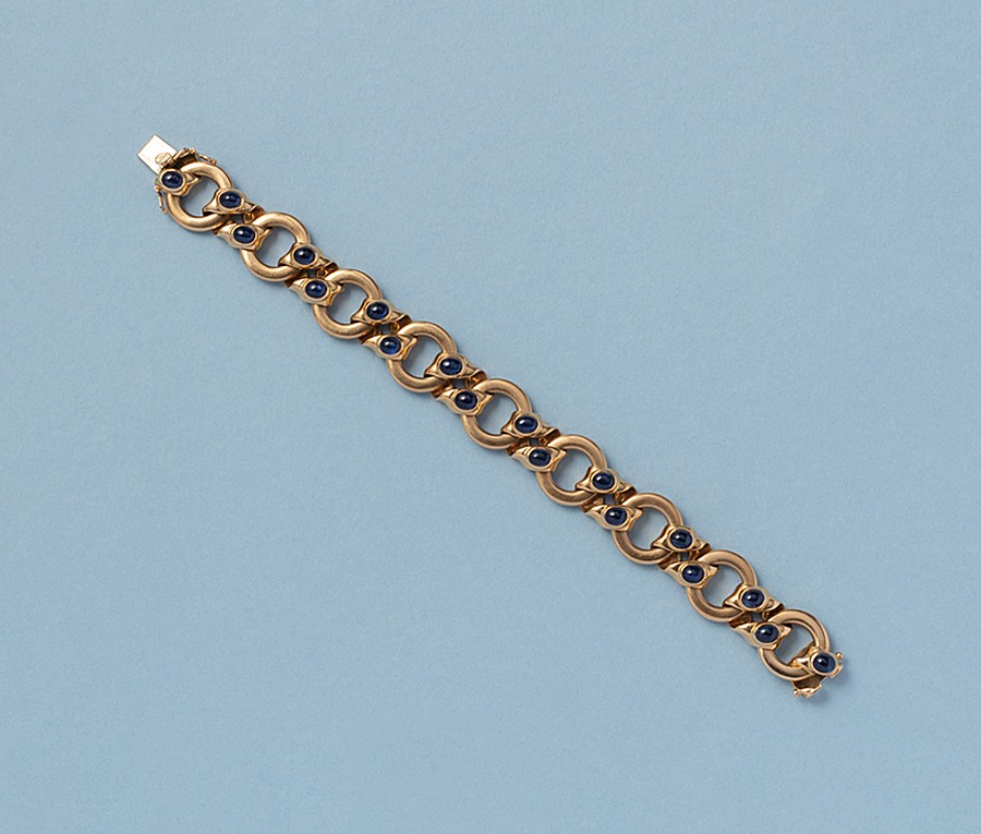 gold and sapphire bracelet
