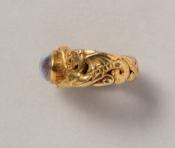 moonstone and gold dragon ring