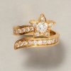 French gold and diamond star ring