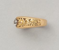 dandelian gold and diamond Edwardian ring