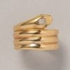gold and diamond snake ring