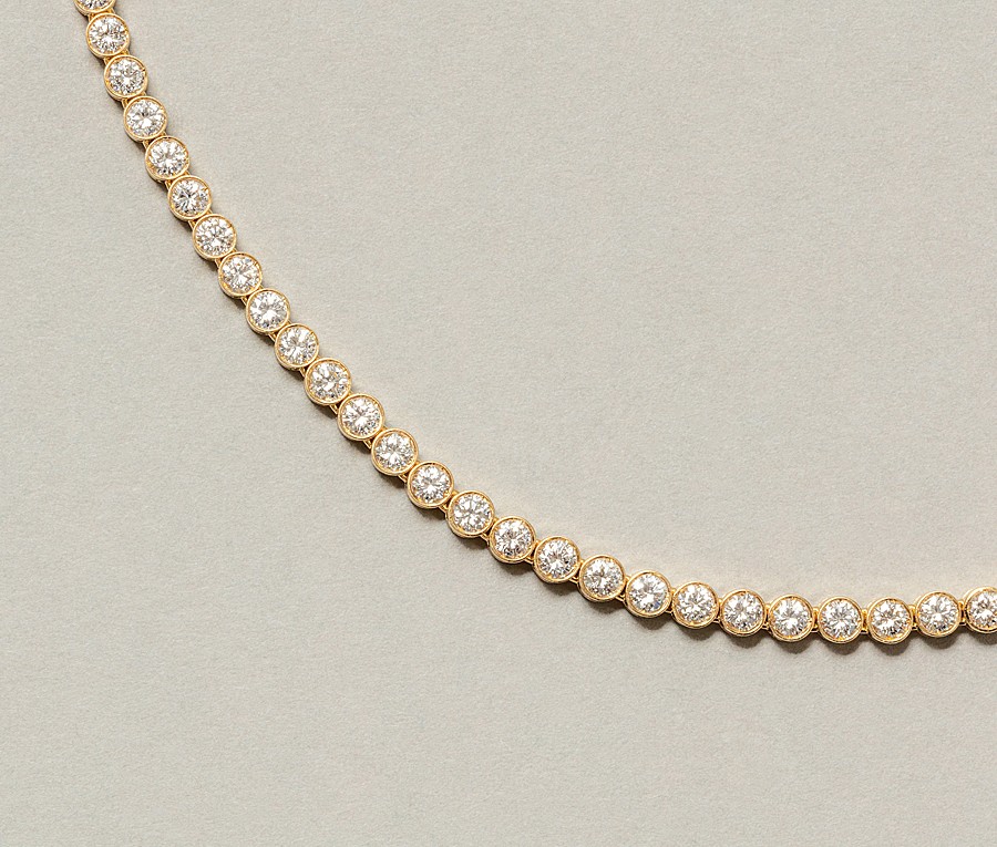 gold and diamond Bulgari tennis necklace