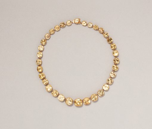 gold and citrine riviere necklace