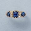 Victorian gold ring with diamond and sapphire