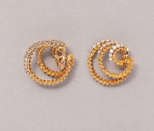 diamond and gold hoop earrings