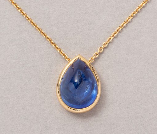 gold and sapphire drop pendant