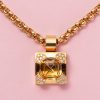 citrine and gold and diamond chopard pendant