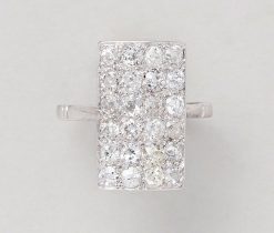 platinum and diamond art deco panel ring