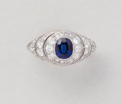 diamond and sapphire art deco ring