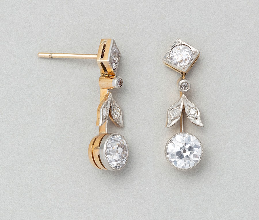edwardian earrings with diamonds