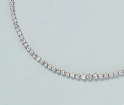 white gold tennis necklace with diamonds