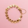 18k gold heart link bracelet