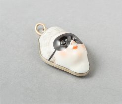 silver gilt and porcelain patchbox pendant
