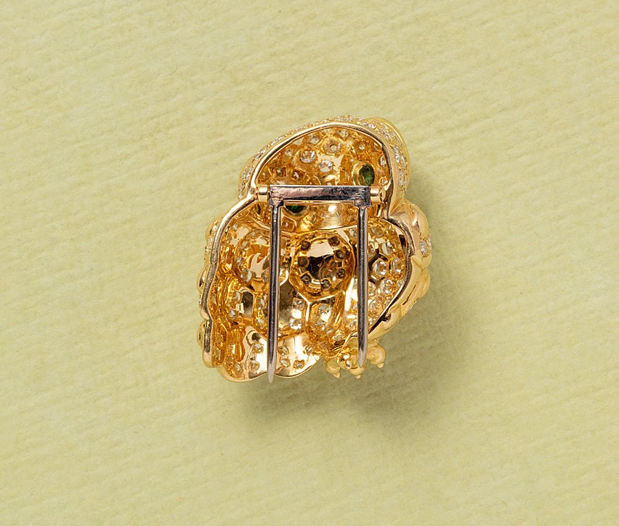 diamond and gold owl brooch