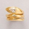gold and diamond snake ring