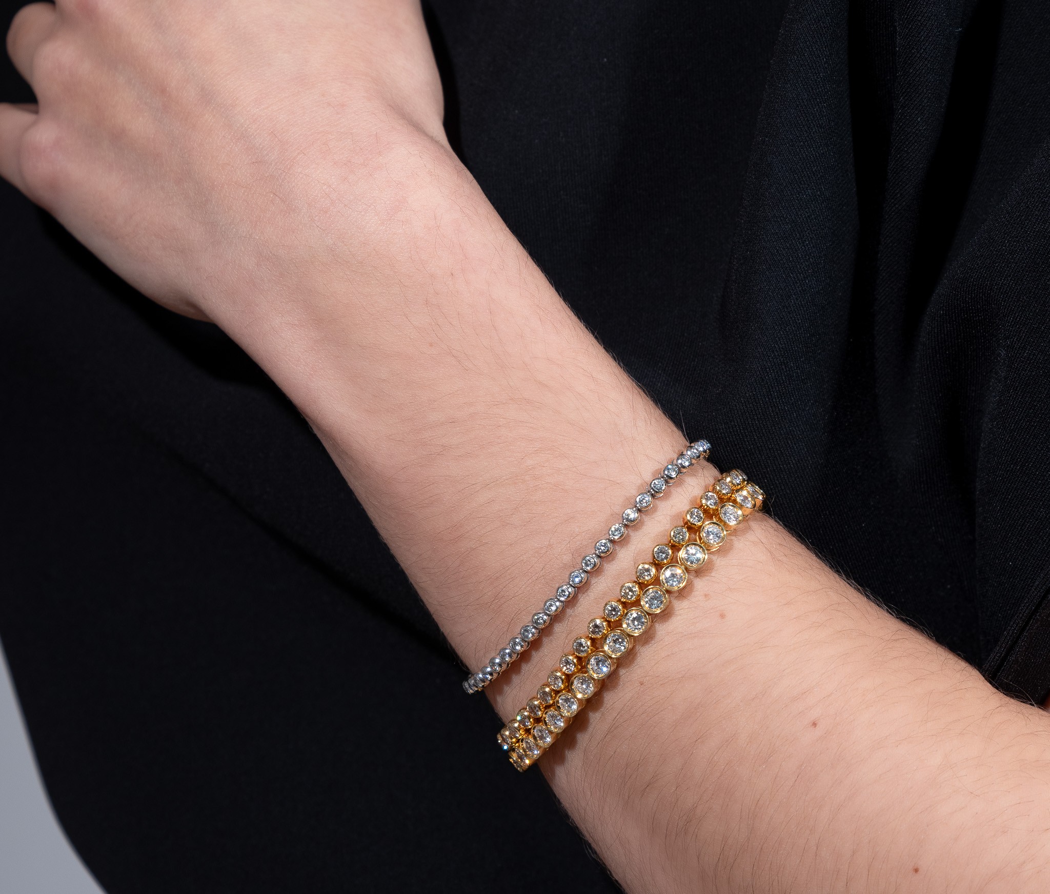 gold and diamond tennis bracelet