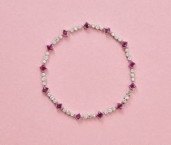 art deco ruby and diamond bracelet